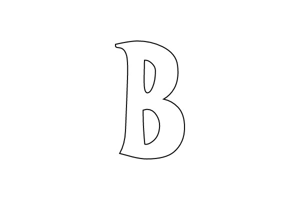 Bold Capital Letter B Outline