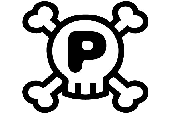 Skull and Crossbones with Letter P