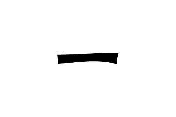 An empty, curved black banner