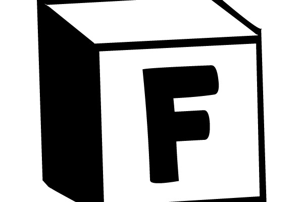 Block with the Letter F