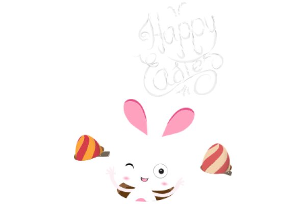Happy Easter: A Delightful Bunny's Adventure with Colorful Eggs