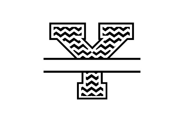 A stylized graphic representation of the Japanese yen symbol.