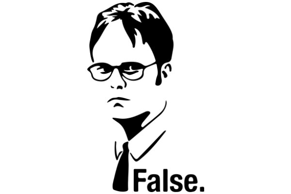 A Stylish Silhouette of a Man in a Tie, with the Word 'False' Below
