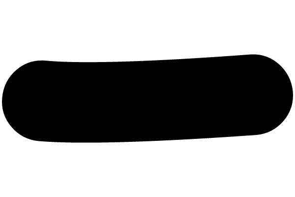 An abstract black oval shape.