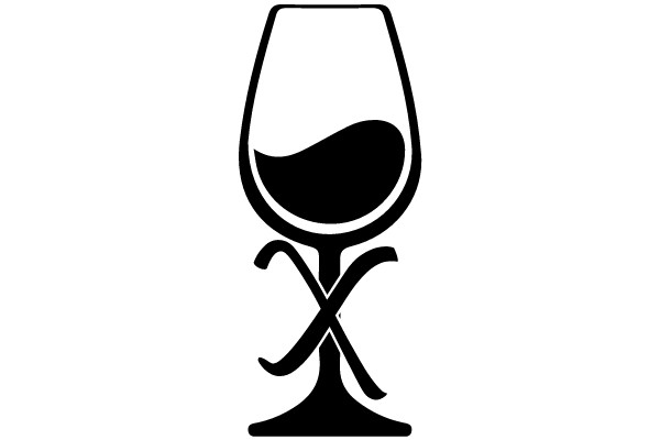 Elegant Wine Glass Icon with Stem and Base