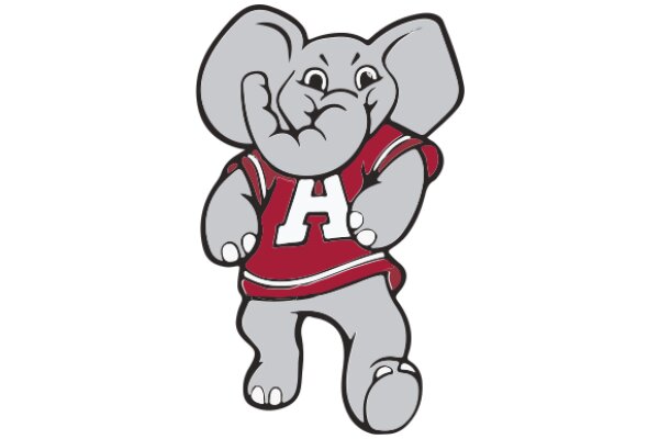 A Playful Elephant in a Red Jersey