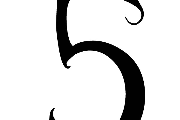 Elegant Serif Number Five