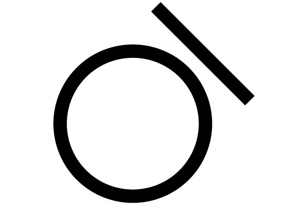 Circular Icon with a Vertical Line