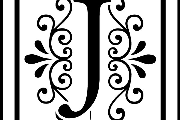 Elegant Initial 'J' with Flourishes