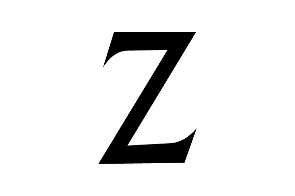Bold Black Letter Z on White Background