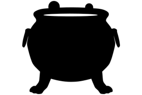 A Silhouette of a Cute, Round Character with Two Ears and Two Eyes, Standing on Two Legs