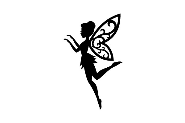 Elegant Silhouette of a Fairy