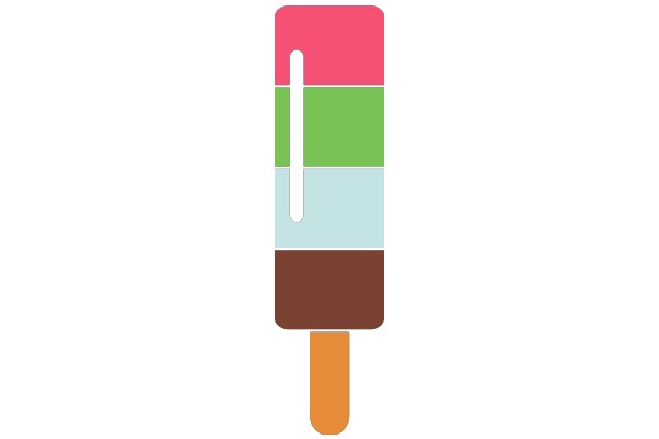 Colorful Ice Cream Pop with a White Handle