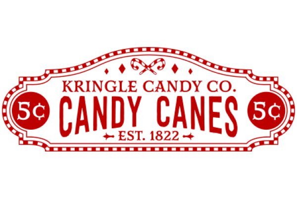 Vintage Sign for Krinkle Candy Co. - 5¢ Candy Canes