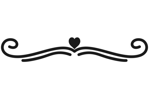 Stylized Mustache and Swirl Design