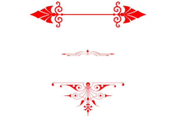 Stylized Red Decorations on a White Background