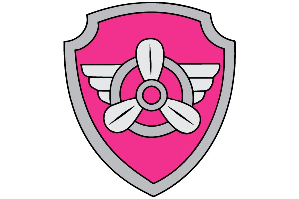 Shield Emblem with Propeller and Wings