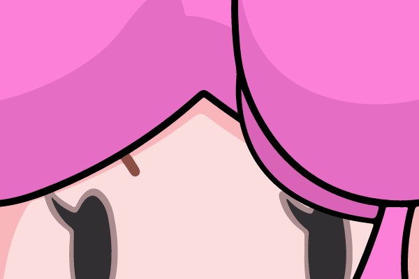 Chibi Character with Pink Bow and Blushing Cheeks