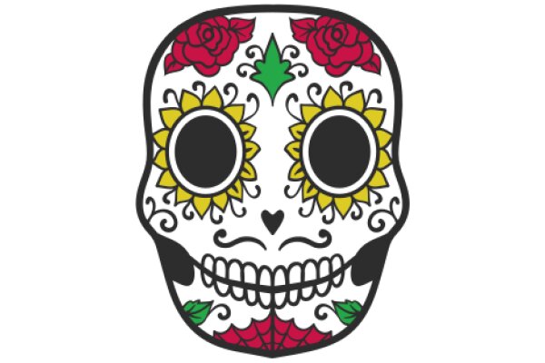 Vibrant Dia de los Muertos Sugar Skull Decoration