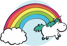 A Whimsical Journey: A Unicorn's Adventure Through a Rainbow-Filled Sky