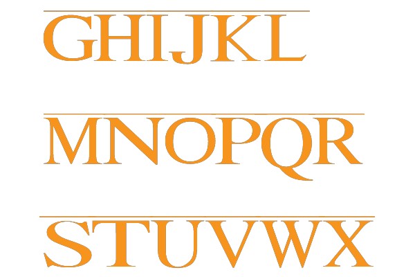 Alphabet in Orange