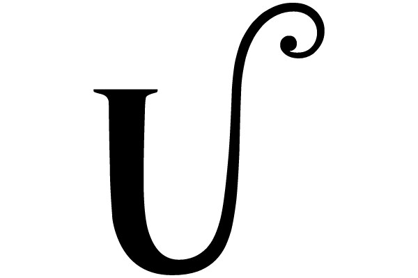 Elegant Calligraphic U