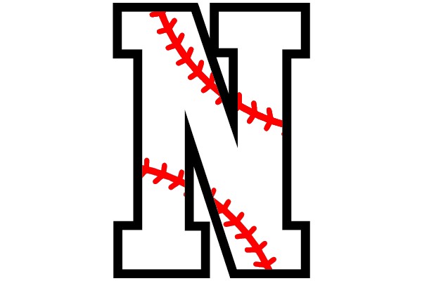 Baseball Stitching on the Letter N