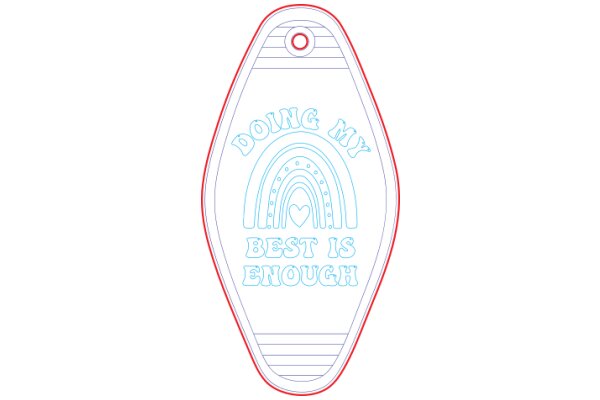 A Digital Artwork of a Personalized Oval-Shaped Tag with a Heartfelt Message