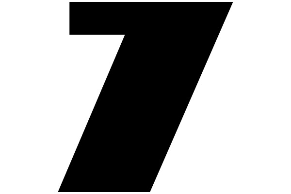 Bold Black Number Seven