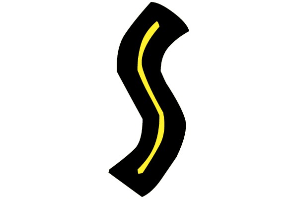 Bold Curved Line on Black Background