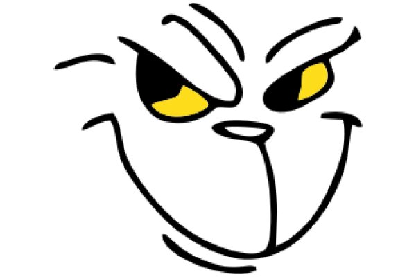 A Whimsical Character: A Cartoon Dog with a Smile and a Yellow Eye