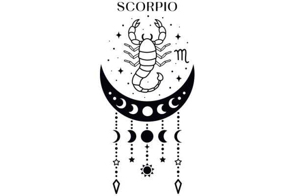 Scorpio Zodiac Sign: A Illustration with Astrological Symbols and Stars