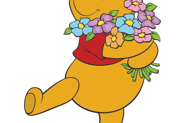Winnie the Pooh with Flowers