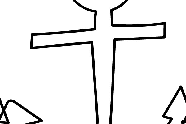 Simplified Line Drawing of an Anchor Symbol