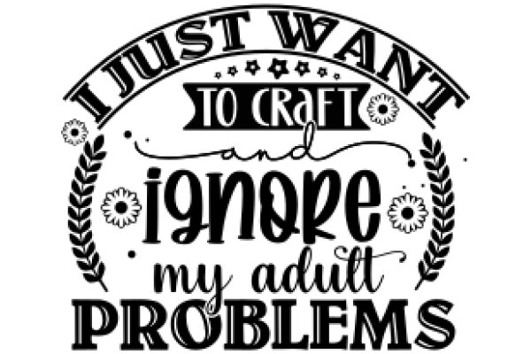 Handcrafted Sign: 'I Just Want to Craft and Ignore My Adult Problems'
