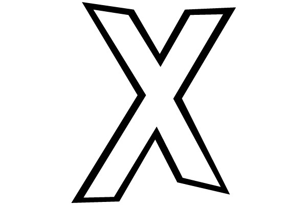 Black X on White Background