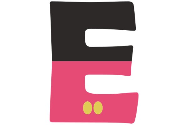 Vibrant Logo Design: A Colorful E with a Pink and Black Background