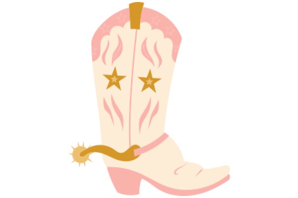 A Playful Illustration of a Cowboy Boot with a Sunburst Design
