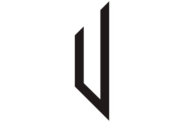 Stylized Black Letter 'U' on a White Background