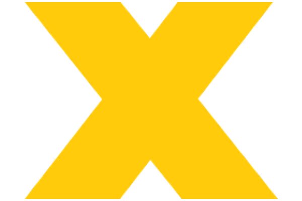 Vibrant Yellow X on a White Background