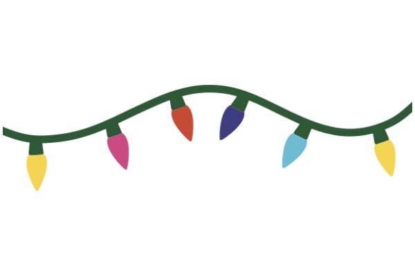 Colorful Christmas Lights on a Green Wire
