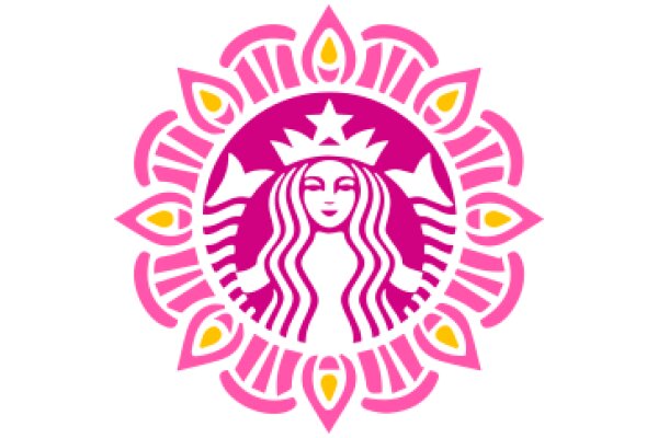 Vibrant Starbucks Logo with Pink and Yellow Design Elements