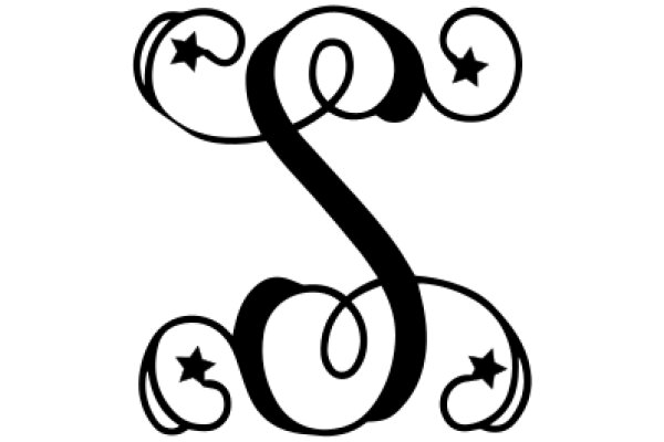 Stylized Letter 'S' with Star and Swirl Designs