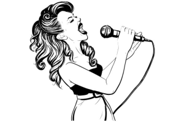 A Passionate Performance: AWoman Singing into a Microphone