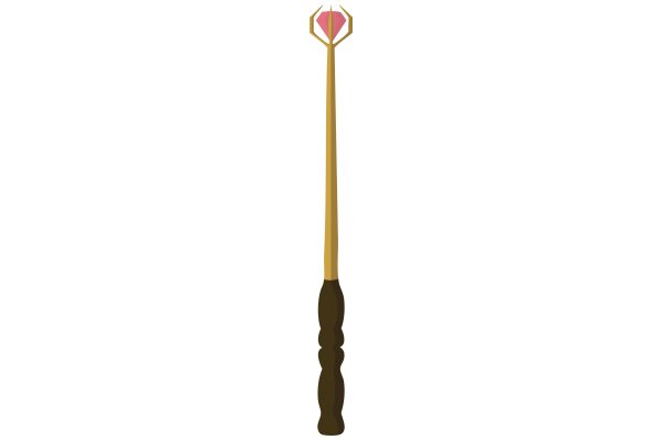 A Stylized Illustration of a Candle with a Pink Top and a Brown Bottom