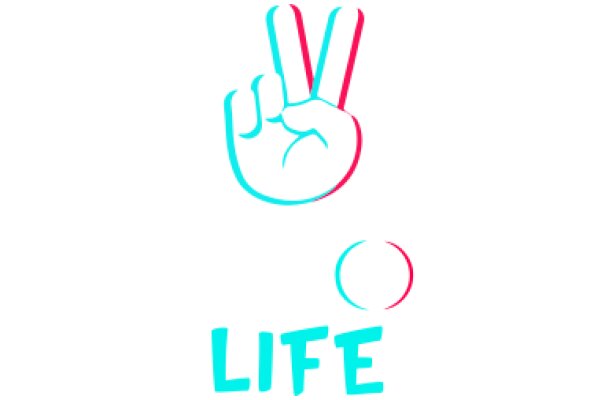 A Digital Artwork Featuring a Peace Sign and the Word 'Life' in a Stylized Font