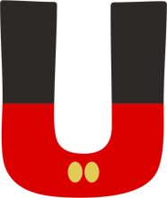Simplistic Logo Design: A Graphic Representation of a Letter 'U' with a Red and Black Color Scheme.