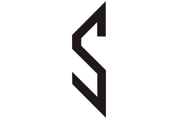 Stylized Black Letter 'S' on a White Background