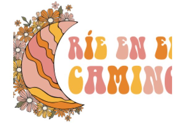A Colorful Floral Border with a Moon and the French Phrase 'Rêe en Caminant'