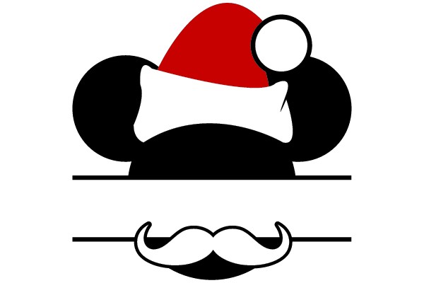 Mickey Mouse Santa Hat and Mustache Clip Art